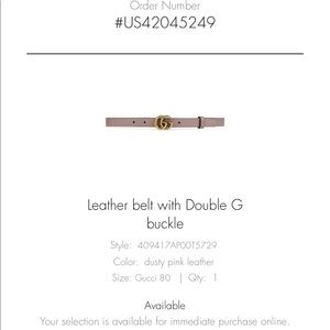 Authentic Double G Buckle Gucci Belt